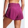 imageCRZ YOGA 2 in 1 High Waisted Running Shorts for Women 3quot  Split Breathable for Athletic Tennis Gym Workout with PocketsMagenta Purple