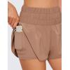 imageCRZ YOGA 2 in 1 High Waisted Running Shorts for Women 3quot  Split Breathable for Athletic Tennis Gym Workout with PocketsMocha Mousse