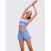 imageCRZ YOGA 2 in 1 High Waisted Running Shorts for Women 3quot  Split Breathable for Athletic Tennis Gym Workout with PocketsPeriwinkle Purple