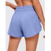imageCRZ YOGA 2 in 1 High Waisted Running Shorts for Women 3quot  Split Breathable for Athletic Tennis Gym Workout with PocketsPeriwinkle Purple