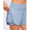 imageCRZ YOGA 2 in 1 High Waisted Running Shorts for Women 3quot  Split Breathable for Athletic Tennis Gym Workout with PocketsThe Breeze Blue