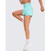 imageCRZ YOGA 2 in 1 High Waisted Running Shorts for Women 3quot  Split Breathable for Athletic Tennis Gym Workout with PocketsTurquoise