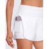 imageCRZ YOGA 2 in 1 High Waisted Running Shorts for Women 3quot  Split Breathable for Athletic Tennis Gym Workout with PocketsWhite