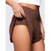imageCRZ YOGA ButterluxeLight High Waisted Dolphin Shorts for Women 25quot Soft Split for Casual Lounge Athletic Yoga with LinerCoffee Brown