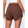 imageCRZ YOGA ButterluxeLight High Waisted Dolphin Shorts for Women 25quot Soft Split for Casual Lounge Athletic Yoga with LinerCoffee Brown