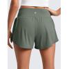 imageCRZ YOGA ButterluxeLight High Waisted Dolphin Shorts for Women 25quot Soft Split for Casual Lounge Athletic Yoga with LinerGrey Sage