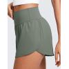 imageCRZ YOGA ButterluxeLight High Waisted Dolphin Shorts for Women 25quot Soft Split for Casual Lounge Athletic Yoga with LinerGrey Sage