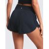 imageCRZ YOGA ButterluxeLight High Waisted Dolphin Shorts for Women 25quot Soft Split for Casual Lounge Athletic Yoga with LinerTrue Navy