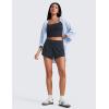 imageCRZ YOGA ButterluxeLight High Waisted Dolphin Shorts for Women 25quot Soft Split for Casual Lounge Athletic Yoga with LinerTrue Navy