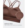 imageCRZ YOGA Softness Mold Womens Butterluxe Strappy Longline Sports Bra  Double Spaghetti Strap Workout Yoga Crop Top AthleticCoffee Brown