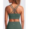 imageCRZ YOGA Softness Mold Womens Butterluxe Strappy Longline Sports Bra  Double Spaghetti Strap Workout Yoga Crop Top AthleticDark Forest Green