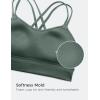 imageCRZ YOGA Softness Mold Womens Butterluxe Strappy Longline Sports Bra  Double Spaghetti Strap Workout Yoga Crop Top AthleticDark Forest Green