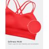imageCRZ YOGA Softness Mold Womens Butterluxe Strappy Longline Sports Bra  Double Spaghetti Strap Workout Yoga Crop Top AthleticDeep Red