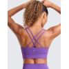 imageCRZ YOGA Softness Mold Womens Butterluxe Strappy Longline Sports Bra  Double Spaghetti Strap Workout Yoga Crop Top AthleticRoyal Lilac