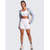 imageCRZ YOGA Softness Mold Womens Butterluxe Strappy Longline Sports Bra  Double Spaghetti Strap Workout Yoga Crop Top AthleticWhite