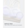imageCRZ YOGA Softness Mold Womens Butterluxe Strappy Longline Sports Bra  Double Spaghetti Strap Workout Yoga Crop Top AthleticWhite Apricot
