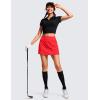 imageCRZ YOGA Womens High Waisted Tennis Skirts with 3 Pockets Golf A Line Lightweight Cute Athletic Casual SkortsDeep Red