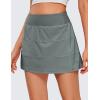 imageCRZ YOGA Womens High Waisted Tennis Skirts with 3 Pockets Golf A Line Lightweight Cute Athletic Casual SkortsGrey Sage