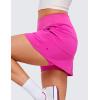 imageCRZ YOGA Womens High Waisted Tennis Skirts with 3 Pockets Golf A Line Lightweight Cute Athletic Casual SkortsHibiscus Purple