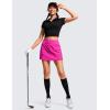 imageCRZ YOGA Womens High Waisted Tennis Skirts with 3 Pockets Golf A Line Lightweight Cute Athletic Casual SkortsHibiscus Purple