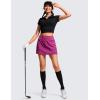 imageCRZ YOGA Womens High Waisted Tennis Skirts with 3 Pockets Golf A Line Lightweight Cute Athletic Casual SkortsMagenta Purple