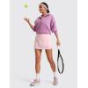 imageCRZ YOGA Womens High Waisted Tennis Skirts with 3 Pockets Golf A Line Lightweight Cute Athletic Casual SkortsStrawberry Pink