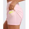 imageCRZ YOGA Womens High Waisted Tennis Skirts with 3 Pockets Golf A Line Lightweight Cute Athletic Casual SkortsStrawberry Pink