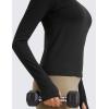 imageCRZ YOGA Womens Seamless Workout Long Sleeve Shirts Quick Dry Gym Athletic Tops Breathable Running Yoga TShirtsBlack
