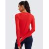 imageCRZ YOGA Womens Seamless Workout Long Sleeve Shirts Quick Dry Gym Athletic Tops Breathable Running Yoga TShirtsDeep Red