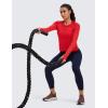 imageCRZ YOGA Womens Seamless Workout Long Sleeve Shirts Quick Dry Gym Athletic Tops Breathable Running Yoga TShirtsDeep Red