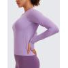 imageCRZ YOGA Womens Seamless Workout Long Sleeve Shirts Quick Dry Gym Athletic Tops Breathable Running Yoga TShirtsElfin Purple
