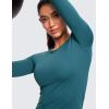 imageCRZ YOGA Womens Seamless Workout Long Sleeve Shirts Quick Dry Gym Athletic Tops Breathable Running Yoga TShirtsGreen Jade