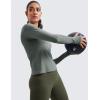 imageCRZ YOGA Womens Seamless Workout Long Sleeve Shirts Quick Dry Gym Athletic Tops Breathable Running Yoga TShirtsGrey Sage
