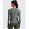 imageCRZ YOGA Womens Seamless Workout Long Sleeve Shirts Quick Dry Gym Athletic Tops Breathable Running Yoga TShirtsGrey Sage