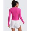imageCRZ YOGA Womens Seamless Workout Long Sleeve Shirts Quick Dry Gym Athletic Tops Breathable Running Yoga TShirtsHibiscus Purple