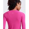 imageCRZ YOGA Womens Seamless Workout Long Sleeve Shirts Quick Dry Gym Athletic Tops Breathable Running Yoga TShirtsHibiscus Purple