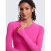 imageCRZ YOGA Womens Seamless Workout Long Sleeve Shirts Quick Dry Gym Athletic Tops Breathable Running Yoga TShirtsHibiscus Purple