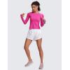 imageCRZ YOGA Womens Seamless Workout Long Sleeve Shirts Quick Dry Gym Athletic Tops Breathable Running Yoga TShirtsHibiscus Purple
