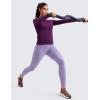 imageCRZ YOGA Womens Seamless Workout Long Sleeve Shirts Quick Dry Gym Athletic Tops Breathable Running Yoga TShirtsPlum Magenta
