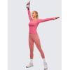 imageCRZ YOGA Womens Seamless Workout Long Sleeve Shirts Quick Dry Gym Athletic Tops Breathable Running Yoga TShirtsRaspberry Sorbet