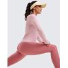 imageCRZ YOGA Womens Seamless Workout Long Sleeve Shirts Quick Dry Gym Athletic Tops Breathable Running Yoga TShirtsRose Blush
