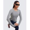 imageCRZ YOGA Womens Seamless Workout Long Sleeve Shirts Quick Dry Gym Athletic Tops Breathable Running Yoga TShirtsSlate Grey Marl
