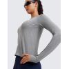 imageCRZ YOGA Womens Seamless Workout Long Sleeve Shirts Quick Dry Gym Athletic Tops Breathable Running Yoga TShirtsSlate Grey Marl