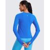 imageCRZ YOGA Womens Seamless Workout Long Sleeve Shirts Quick Dry Gym Athletic Tops Breathable Running Yoga TShirtsSparkle Blue