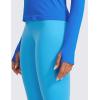imageCRZ YOGA Womens Seamless Workout Long Sleeve Shirts Quick Dry Gym Athletic Tops Breathable Running Yoga TShirtsSparkle Blue