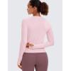 imageCRZ YOGA Womens Seamless Workout Long Sleeve Shirts Quick Dry Gym Athletic Tops Breathable Running Yoga TShirtsStrawberry Pink