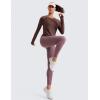imageCRZ YOGA Womens Seamless Workout Long Sleeve Shirts Quick Dry Gym Athletic Tops Breathable Running Yoga TShirtsTaupe