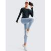 imageCRZ YOGA Womens Seamless Workout Long Sleeve Shirts Quick Dry Gym Athletic Tops Breathable Running Yoga TShirtsTrue Navy
