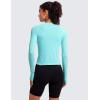 imageCRZ YOGA Womens Seamless Workout Long Sleeve Shirts Quick Dry Gym Athletic Tops Breathable Running Yoga TShirtsTurquoise