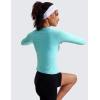 imageCRZ YOGA Womens Seamless Workout Long Sleeve Shirts Quick Dry Gym Athletic Tops Breathable Running Yoga TShirtsTurquoise